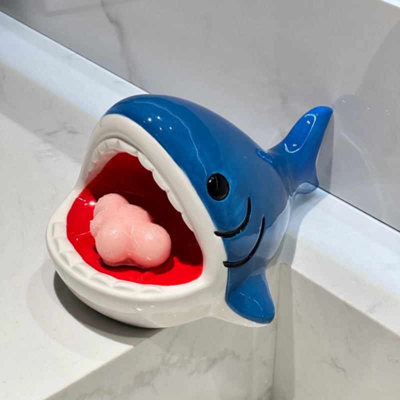 Cute Cartoon Big Mouth Shark S - Home Edit Bathroom Storage 评论和价格