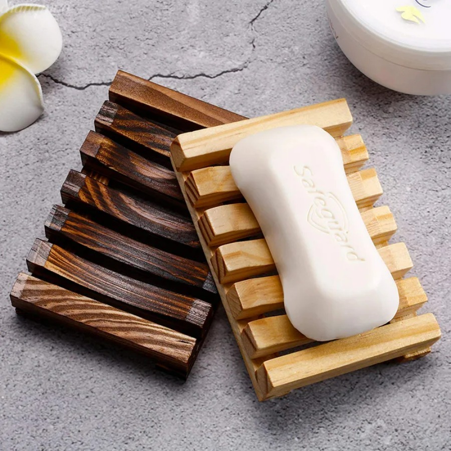 Natural Bamboo Soap Holder, Wo - Home Essentials Bathroom Storage 评论和价格